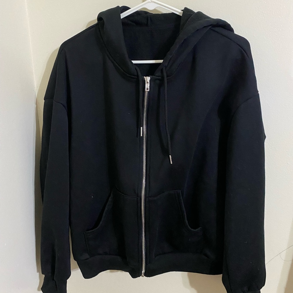 Black zip up sweater